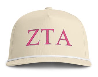 Zeta Tau Alpha Seil Hut, ZTA bestickter Sorority Hut, Komfortfarben Seilmütze, Bid Day Hut, Rush Week Geschenk, großes kleines Geschenk, griechisches Life Cap
