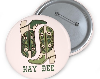 Kappa Delta Button Pin, Western Boots Greek Life Pin, Bid Day Gift, Big Little Gift, 3 Inch Sorority Button