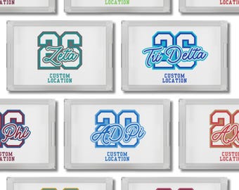 Bandeja acrílica personalizada para servir en la universidad, bandeja universitaria personalizada, regalo de graduación, decoración de hermandad, decoración de apartamento universitario, bandeja personalizada de la ciudad