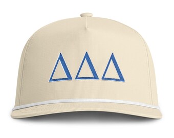 Delta Delta Delta Strickmütze, Tri Delta bestickter Sorority Hut, Comfort Farben Strickmütze, Bid Day Hut, Rush Week Geschenk, großes kleines Geschenk