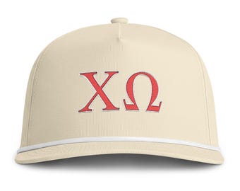 Chi Omega Seil Hut, Chi O bestickter Sorority Hut, Komfortfarben Seilkappe, Bid Day Hut, Rush Week Geschenk, großes kleines Geschenk, griechisches Life Cap