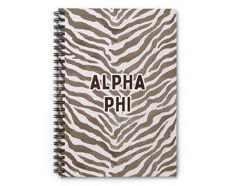 Alpha Phi Zebra Print Spiralblock | Liniert Linie