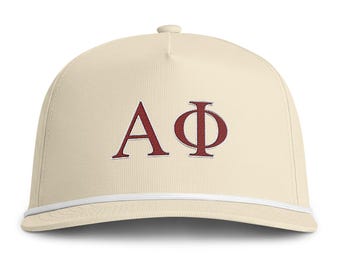 Alpha Phi Seil Hut, APhi bestickter Sorority Hut, Komfortfarben Seilkappe, Bid Day Hut, Rush Week Geschenk, großes kleines Geschenk, griechisches Life Cap
