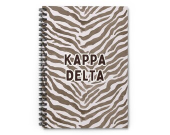 Kappa Delta Zebra Muster Notizbuch | Spiral Liniertes Journal
