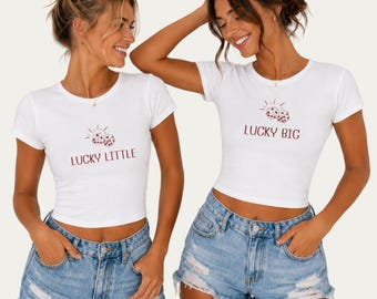 Camisetas de revelación de hermandad Big Little, Camiseta de revelación de hermandad Big Little, Camisetas a juego para revelación familiar, Camiseta Lucky Big Lucky Little, Hermandad Big Little