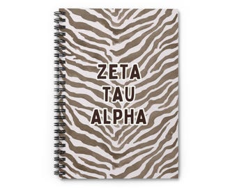 Zeta Tau Alpha Zebra Streifen Spiralblock | Liniertes Journal