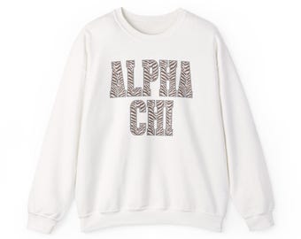Kundenspezifisches Alpha Chi Omega Sweatshirt, Zebra-Druck Alpha Chi Rundhalsausschnitt, personalisiertes Einstellungs-Sweatshirt, Bid Day Geschenk