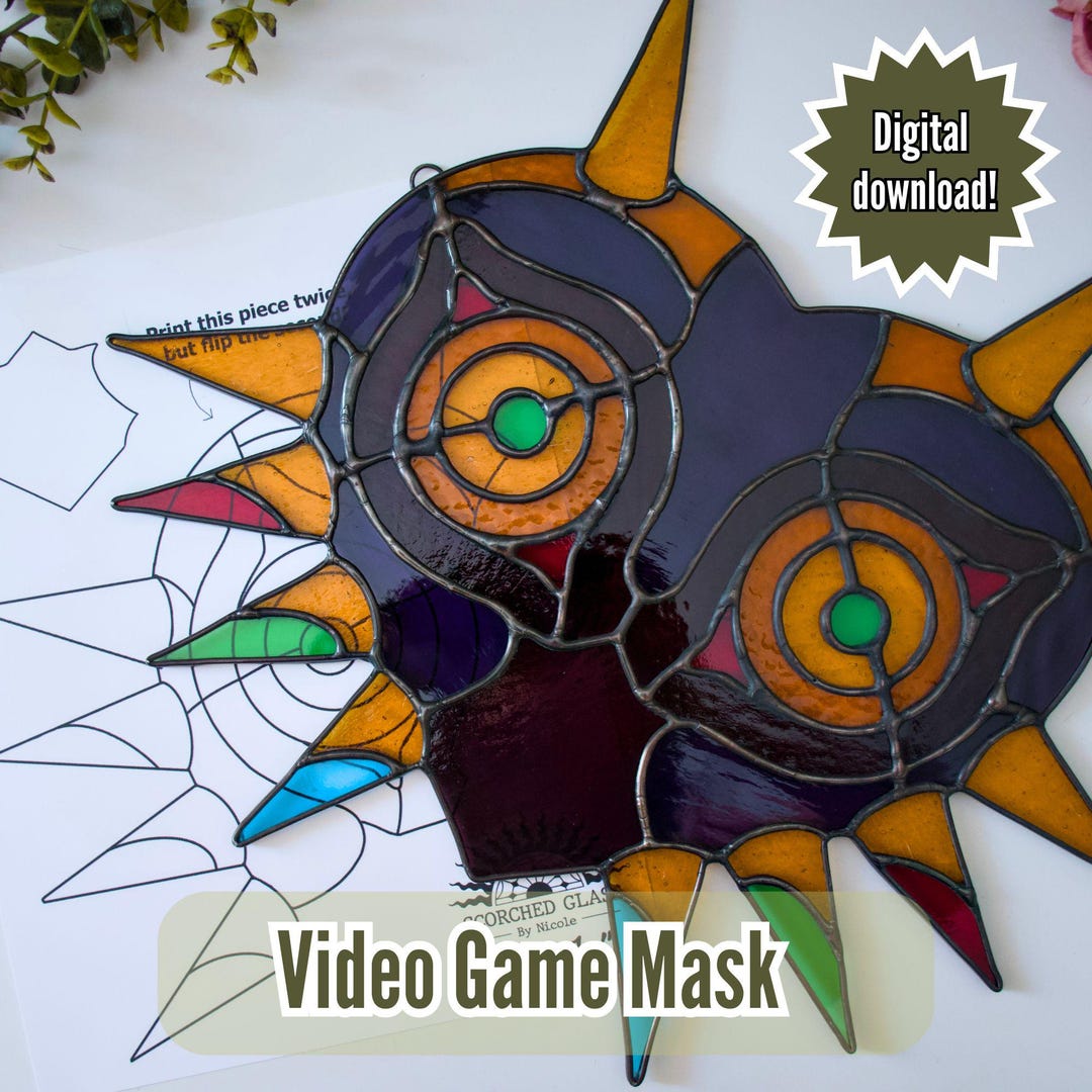 Mask Pattern Game Video Game Mask Stained Glass Pattern- Digital Download - Etsy
