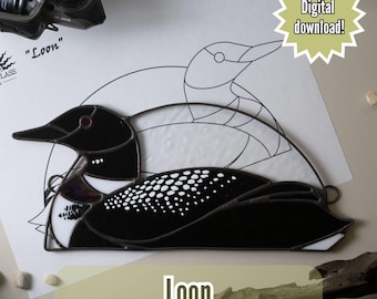 Patrón de vitral de colimbo - Descarga digital