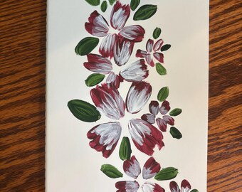Hand-painted Lined Journal || White Cover