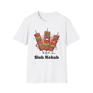 Slob Kebab cartoon skewers T-Shirt | funny food illustration