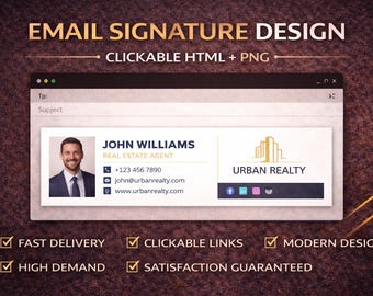 Progettazione professionale di firme e-mail / HTML + PNG cliccabili (servizio digitale)