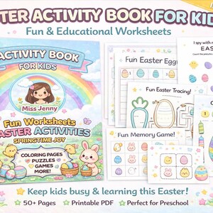 Easter Busy Book: Preschool Learning Activities and Play Dough Activity Mats- PLAY DOH MATS/ Digital download.