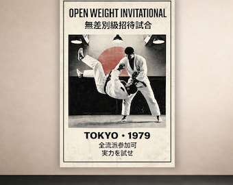 Vintage BJJ Tokyo 1979 Poster | Martial Arts Wall Art (Digital Download)