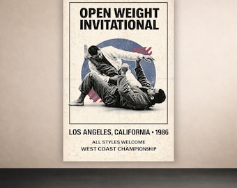 Los Angeles 1986 BJJ Poster | Vintage Jiu Jitsu Wall Art (Digital Download)