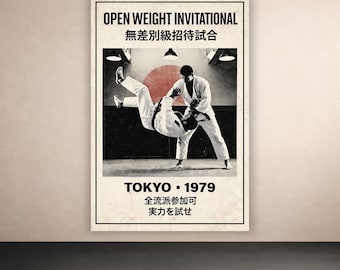 Vintage BJJ Poster Bundle Pt 1 | 6 Martial Arts Gym Wall Art (Instant Download)