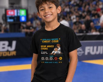 BJJ Arcade Cheat Code Rear Naked Choke T-Shirt | Brazilian Jiu Jitsu Gaming Tee