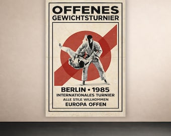 Berlin 1985 BJJ Poster | Vintage Martial Arts Wall Art | Jiu Jitsu Decor | Digital Download