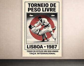 Lisboa 1987 BJJ Poster | Vintage Martial Arts Wall Art | Jiu Jitsu Decor | Digital Download