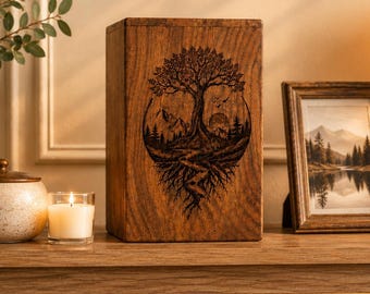 Personalized Walnut Memorial Urn Box – Handcrafted Wooden Keepsake Urn