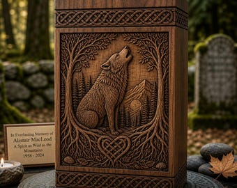 Personalized Wooden Urn Box | Hand Carved Memorial Keepsake | Custom Ashes Box