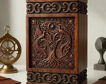 Handmade Tree of Life Walnut Memorial Box