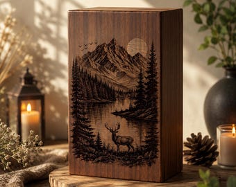 Custom Engraved Memorial Urn, Personalized Wooden Keepsake, Sympathy Gift, Remembrance Tribute