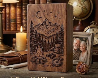 Handmade Wooden Urn, Personalized Memorial Keepsake for Ashes, Unique Engraved Tribute Gift