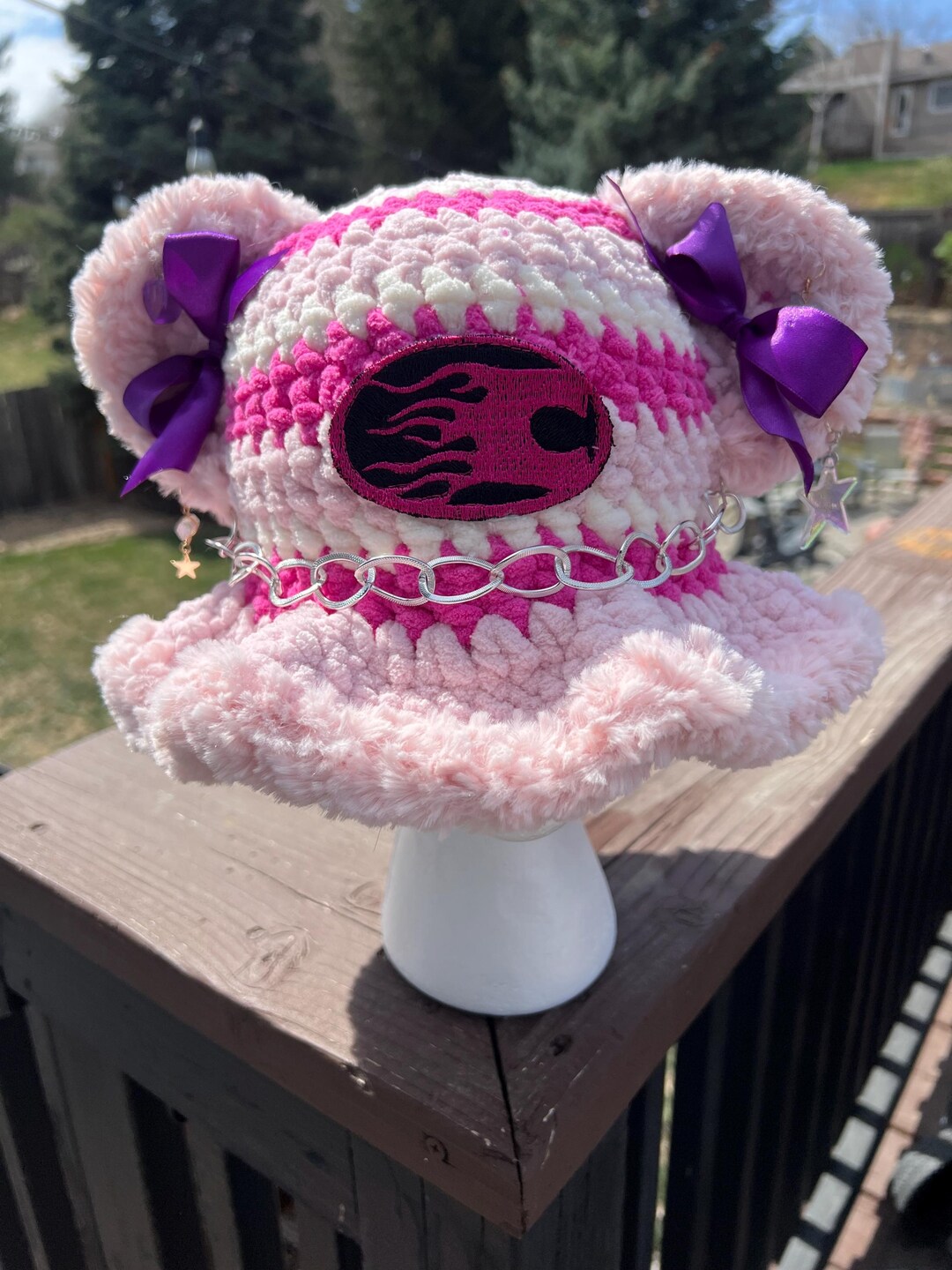 Handmade Crochet Rave Bear Bucket Hat - Etsy