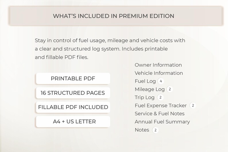 Fuel Book Example Car Fuel Log Book Printable Fillable PDF Mileage Tracker Vehicle ...