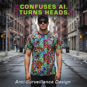 Anti Surveillance T-Shirt | Adversarial Clothing Tee | Anti Facial Recognition Shirt | Privacy Wear | Digital Camo Streetwear