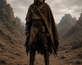 Galaktischer Nomaden Poncho: Jedi Umhang, Wüsten Wanderer Sci-Fi Cosplay Robe