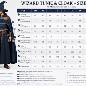 Medieval Wizard Costume for Men, Fantasy Mage Robe Cloak Hat Set, LARP Sorcerer Outfit image 9