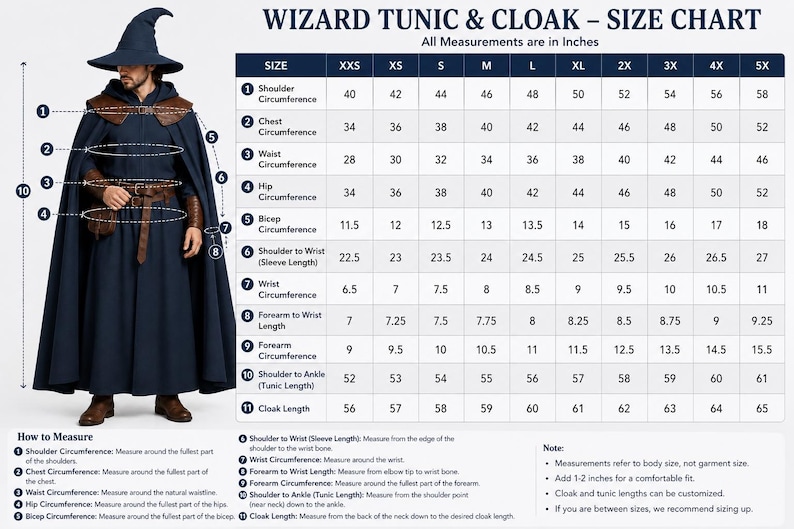 Medieval Wizard Costume for Men, Fantasy Mage Robe Cloak Hat Set, LARP Sorcerer Outfit image 9