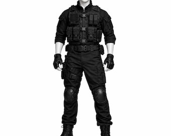 Taktische Kampfuniform für Herren: Militär Cosplay, SWAT Halloween Kostüm Ausrüstung