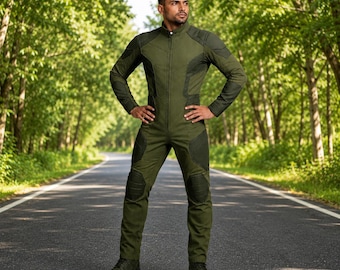 Taktischer olivgrüner Herren-Jumpsuit | Militärstil Cosplay Outfit
