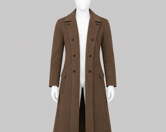 Brauner Vintage Detektiv Trenchcoat: Zweireihige Oberbekleidung im Duster-Stil