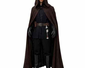 Dunkler Krieger Umhang Kostüm Set Fantasy Cosplay Outfit für Männer