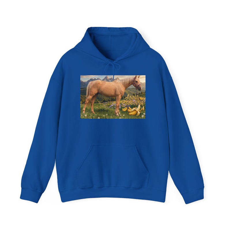 Anna Bananna Horse Hoodie | Horse Illustration Hooded Sweatshirt image 9