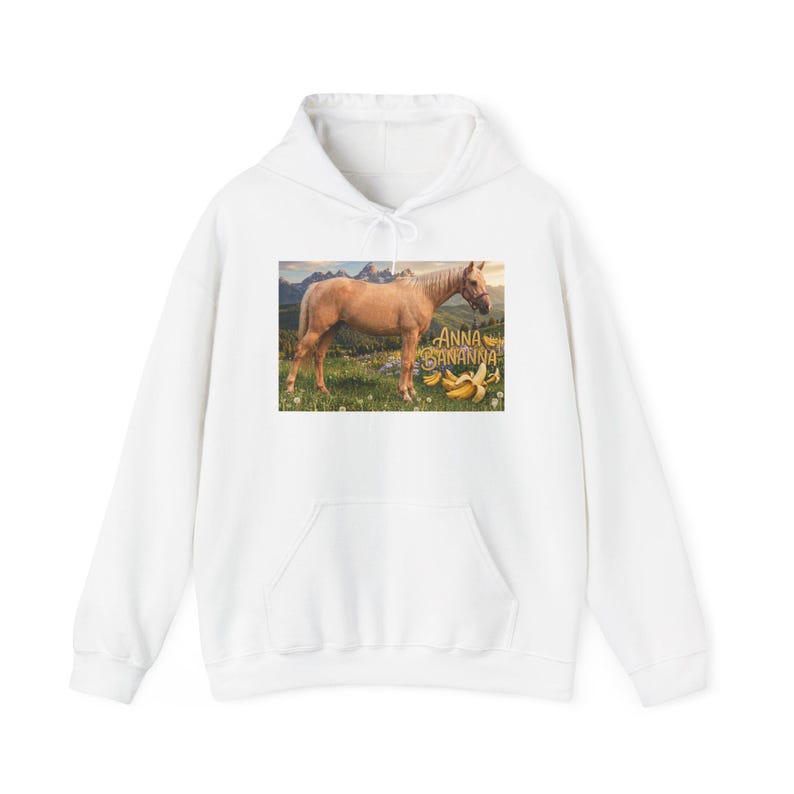 Anna Bananna Horse Hoodie | Horse Illustration Hooded Sweatshirt image 3