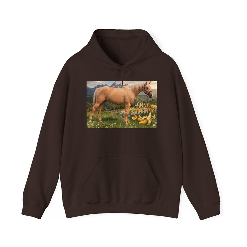 Anna Bananna Horse Hoodie | Horse Illustration Hooded Sweatshirt image 2