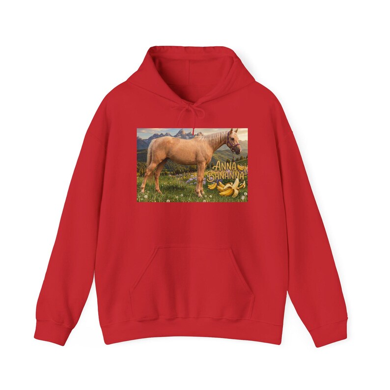 Anna Bananna Horse Hoodie | Horse Illustration Hooded Sweatshirt image 12