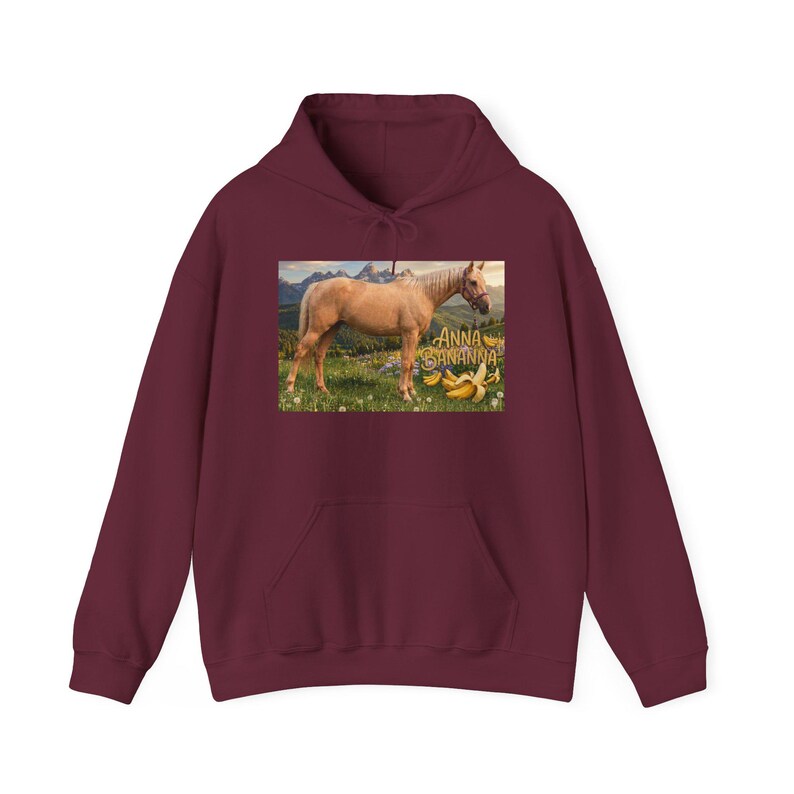 Anna Bananna Horse Hoodie | Horse Illustration Hooded Sweatshirt image 6