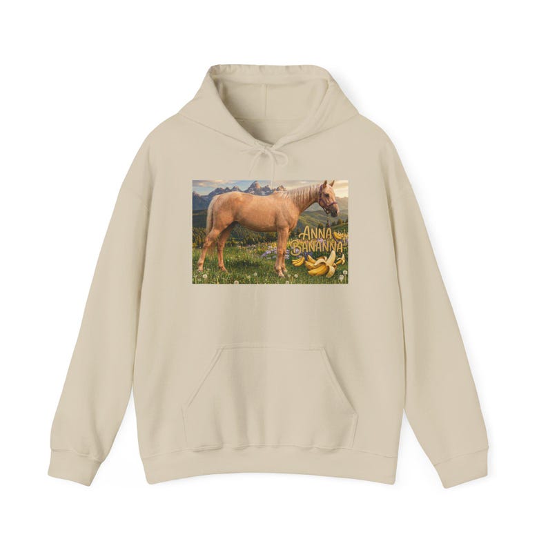 Anna Bananna Horse Hoodie | Horse Illustration Hooded Sweatshirt image 1