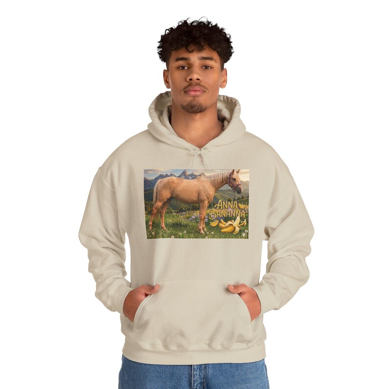 Anna Bananna Horse Hoodie | Horse Illustration Hooded Sweatshirt image 15