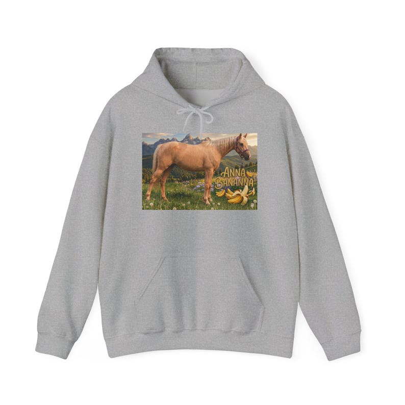 Anna Bananna Horse Hoodie | Horse Illustration Hooded Sweatshirt image 5