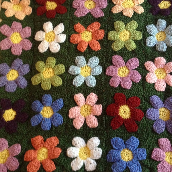 Hand Crochet Flower Play Mat/Rug