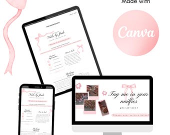 Acuity Website Template Pink Coquette Bows Elegant Cutesy