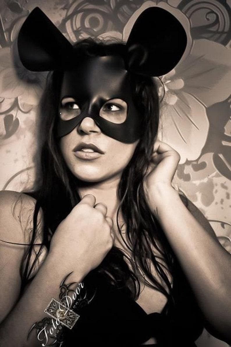 Blue Mouse Mask Mouse - Leather Costume Mask - Etsy