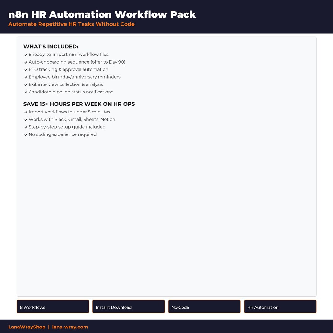 N8n HR Automation Workflow Pack | No-code HR Templates | People ...